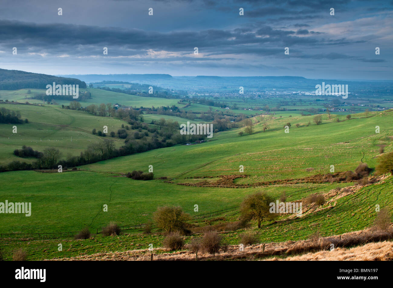 Cotswold Hills, in der Nähe von Stroud, Gloucestershire, UK Stockfoto