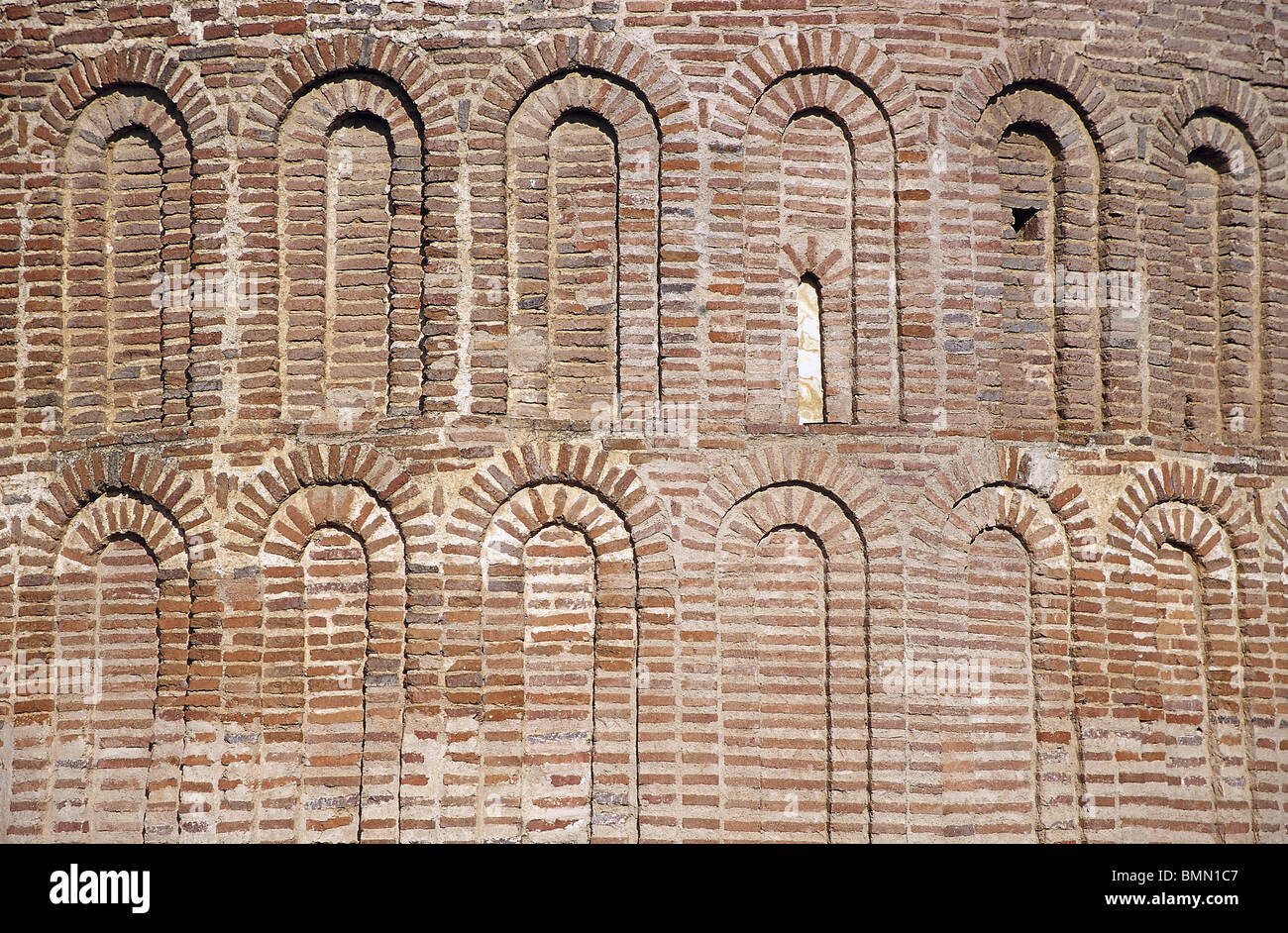 Kirche Mariä Himmelfahrt unserer lieben Frau. Detail der Apsis. Romanischen Mudéjar-Stil. Spanien. Stockfoto