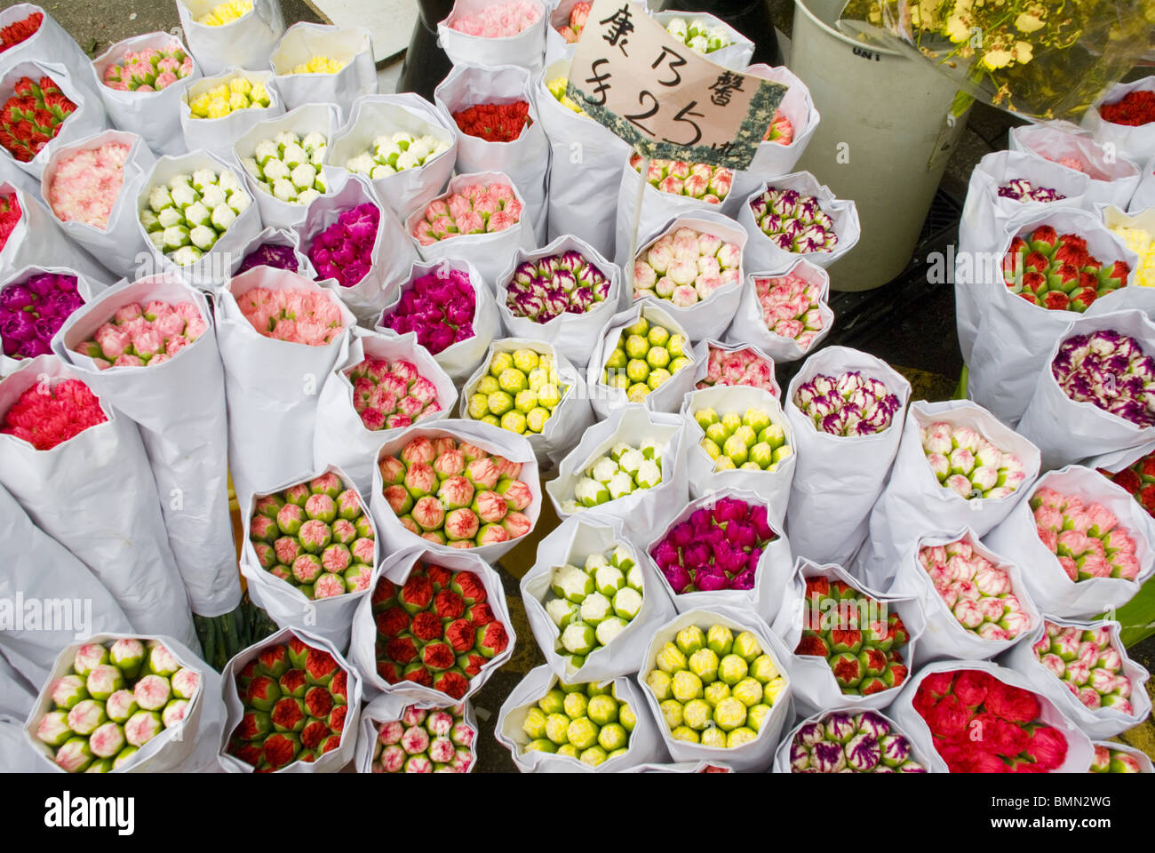 Kowloon, Mongkok Blumenmarkt Stockfoto