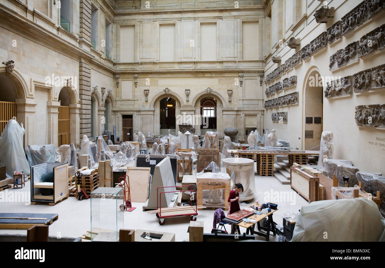 Restaurierungswerkstätten im Musee Du Louvre, Paris Stockfoto