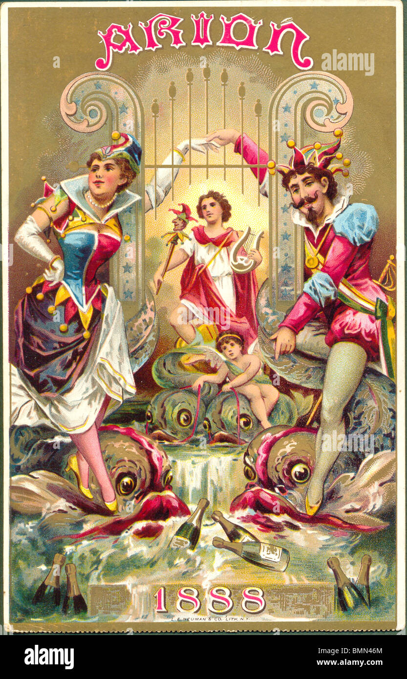 Verso von Ticket Nr. 1397 zu den Arion Grand Masquerade Ball, New York, USA (Bild Ref: BMN494) Stockfoto