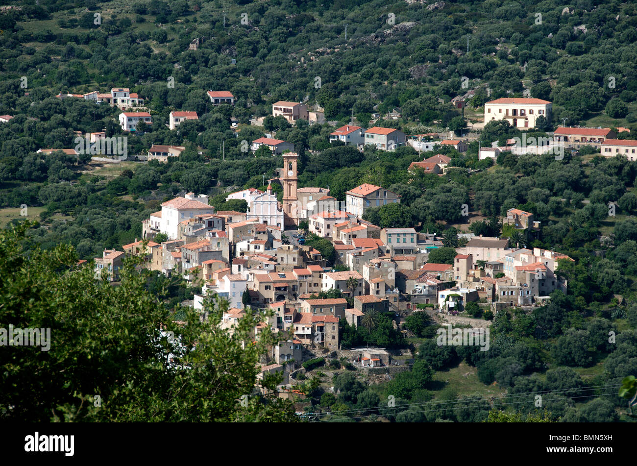 Dorf der Balagne, Korsika, Frankreich Stockfoto