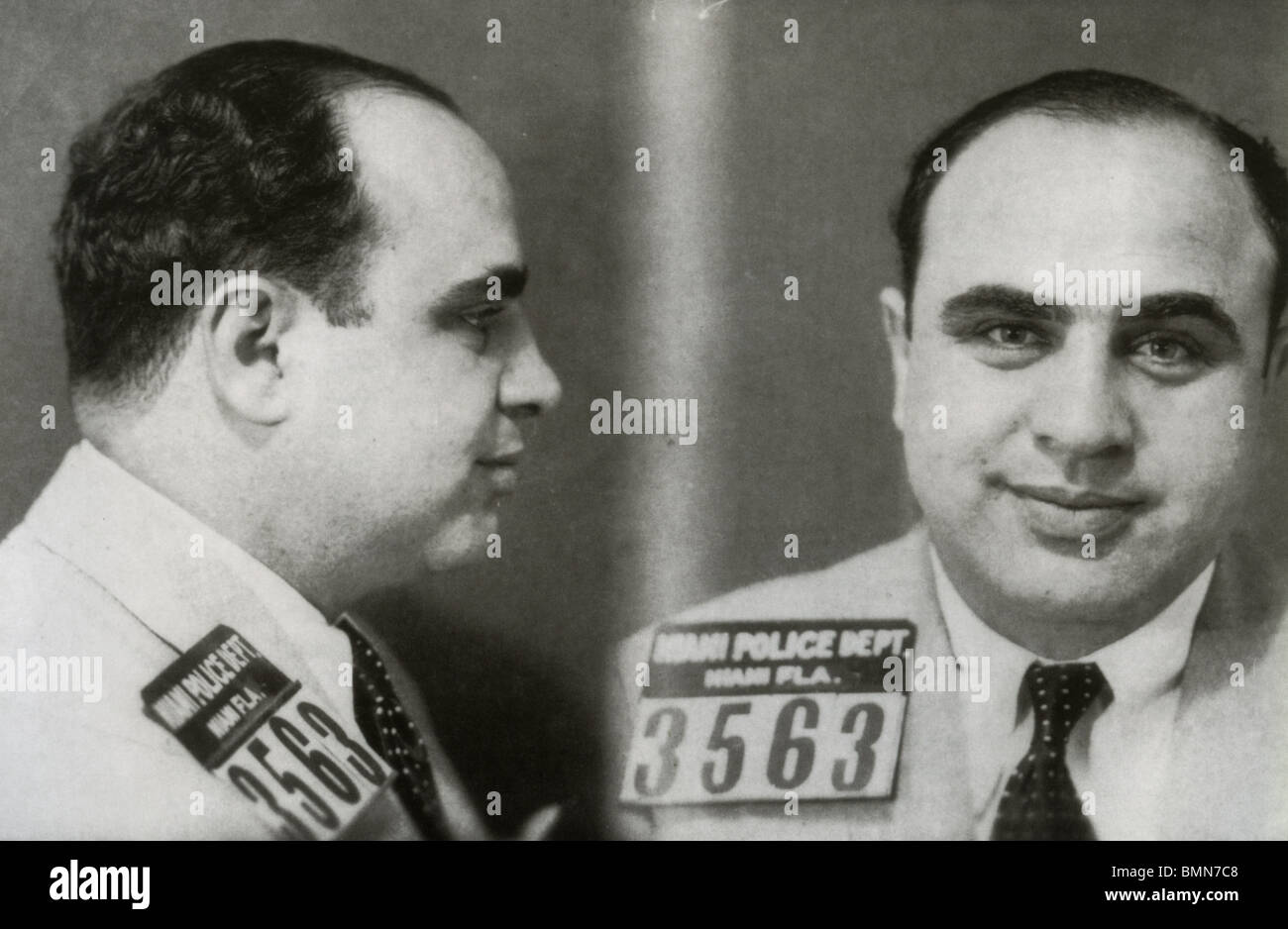AL CAPONE - US Gangster (1899-1947) in Polizei-Fotos Stockfoto