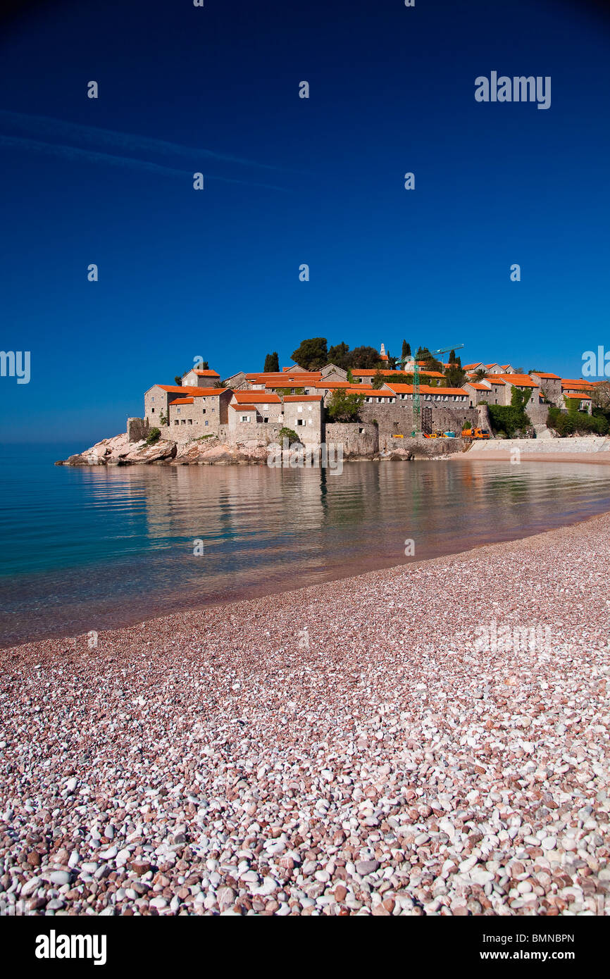 Strand Sveti Stefan, Montenegro Stockfoto