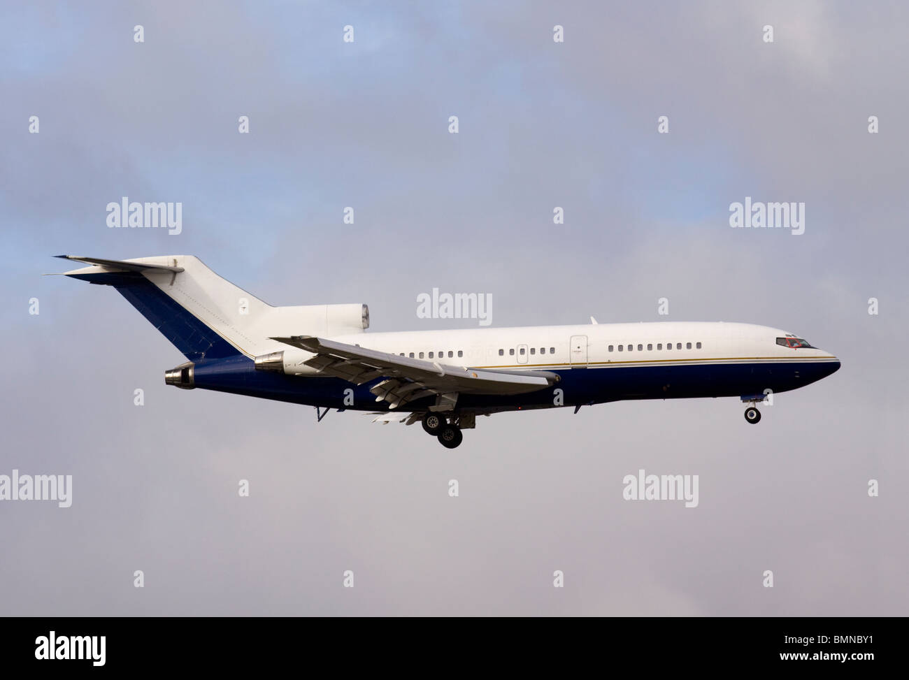 Boeing 727-21 Landung in London Stansted auf 18. November 2008. Stockfoto