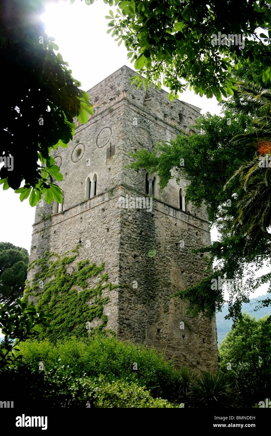 Ravello, Italien; Alten Turm Stockfoto