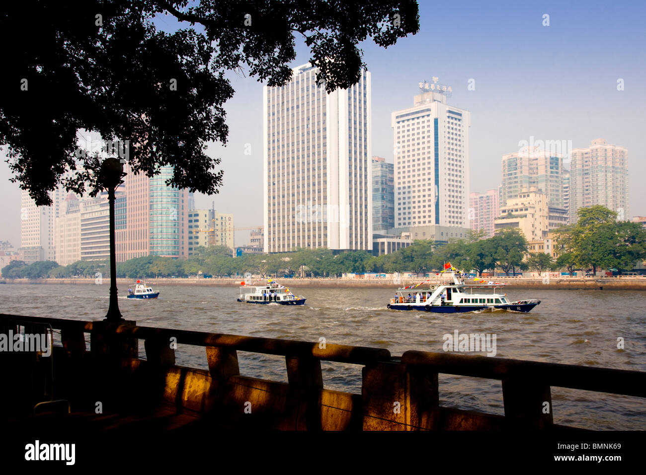 China Polizeiboot Guangdong Guangzhou Display Stockfoto