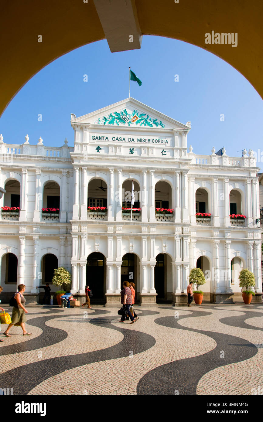 Asien, China, Macau, Senatsplatz, Largo De Senado Santa Casa Da Misericordia Stockfoto