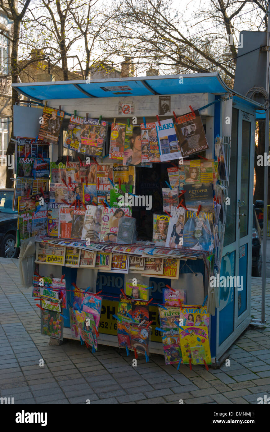 Kiosk Magazine Sliwniza Straße zentrale Varna Schwarzmeer Küste Bulgarien Europa Stockfoto