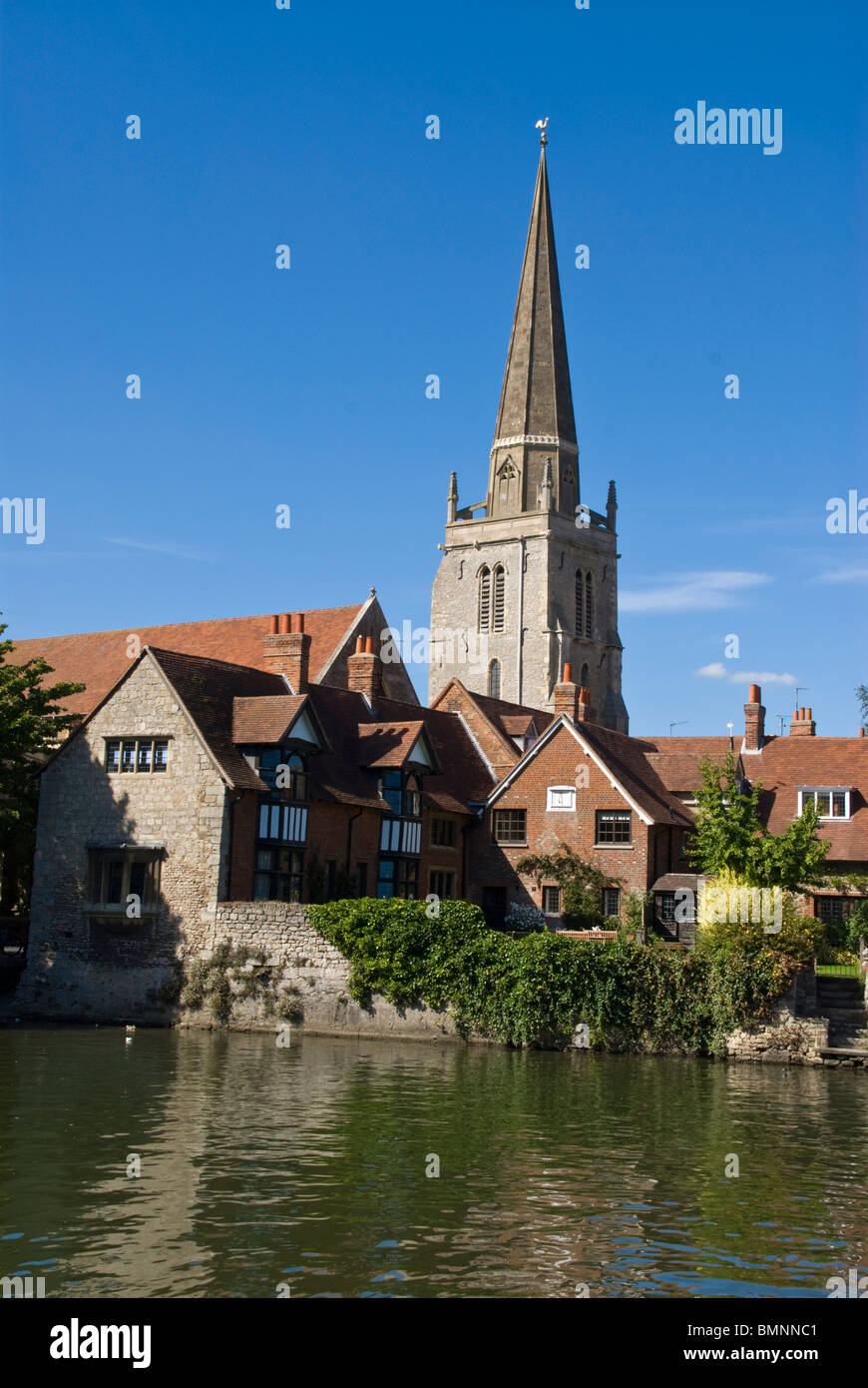 Oxfordshire, Abingdon Kirche und Fluss Stockfoto