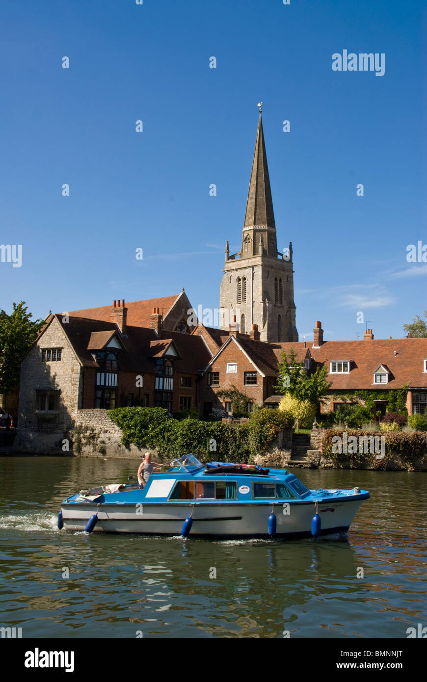 Oxfordshire, Abingdon Kirche und Fluss Stockfoto