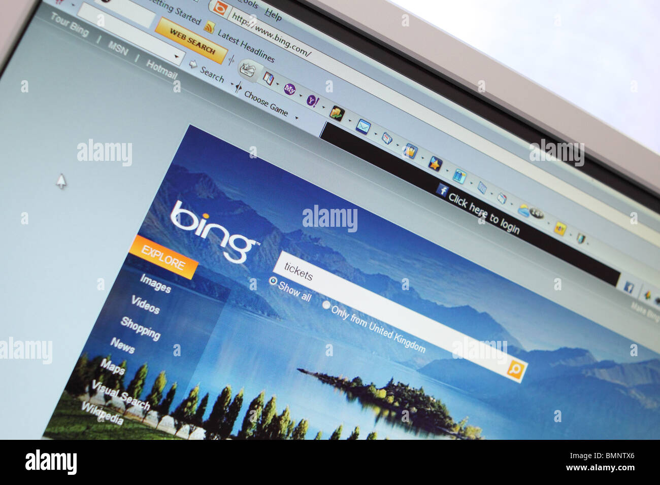 Bing bing.com Internet Www Web-Suchmaschine Stockfoto