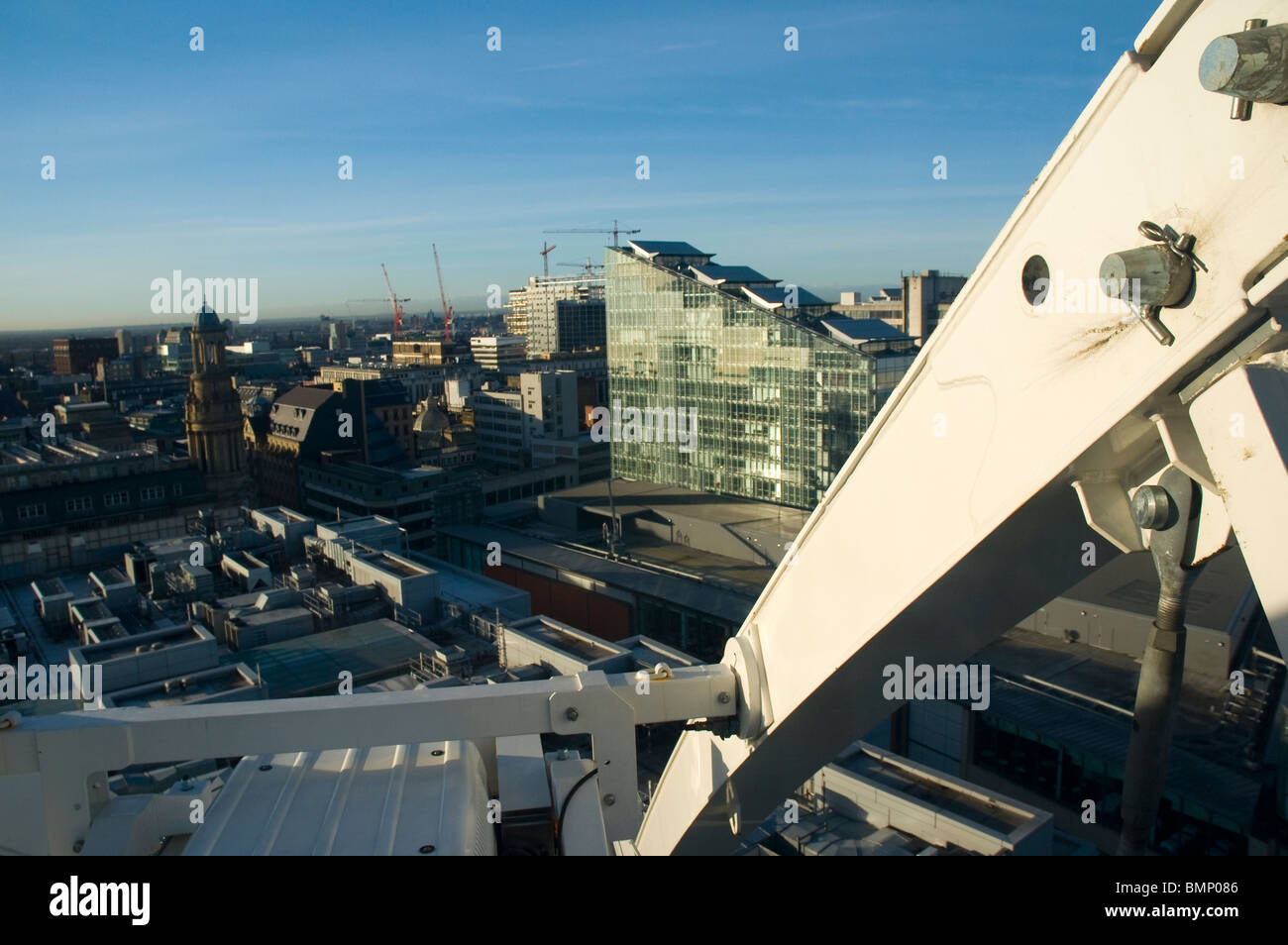 Nr. 1 Deansgate Gebäude aus dem Rad von Manchester, Exchange Square, Manchester, England, UK Stockfoto