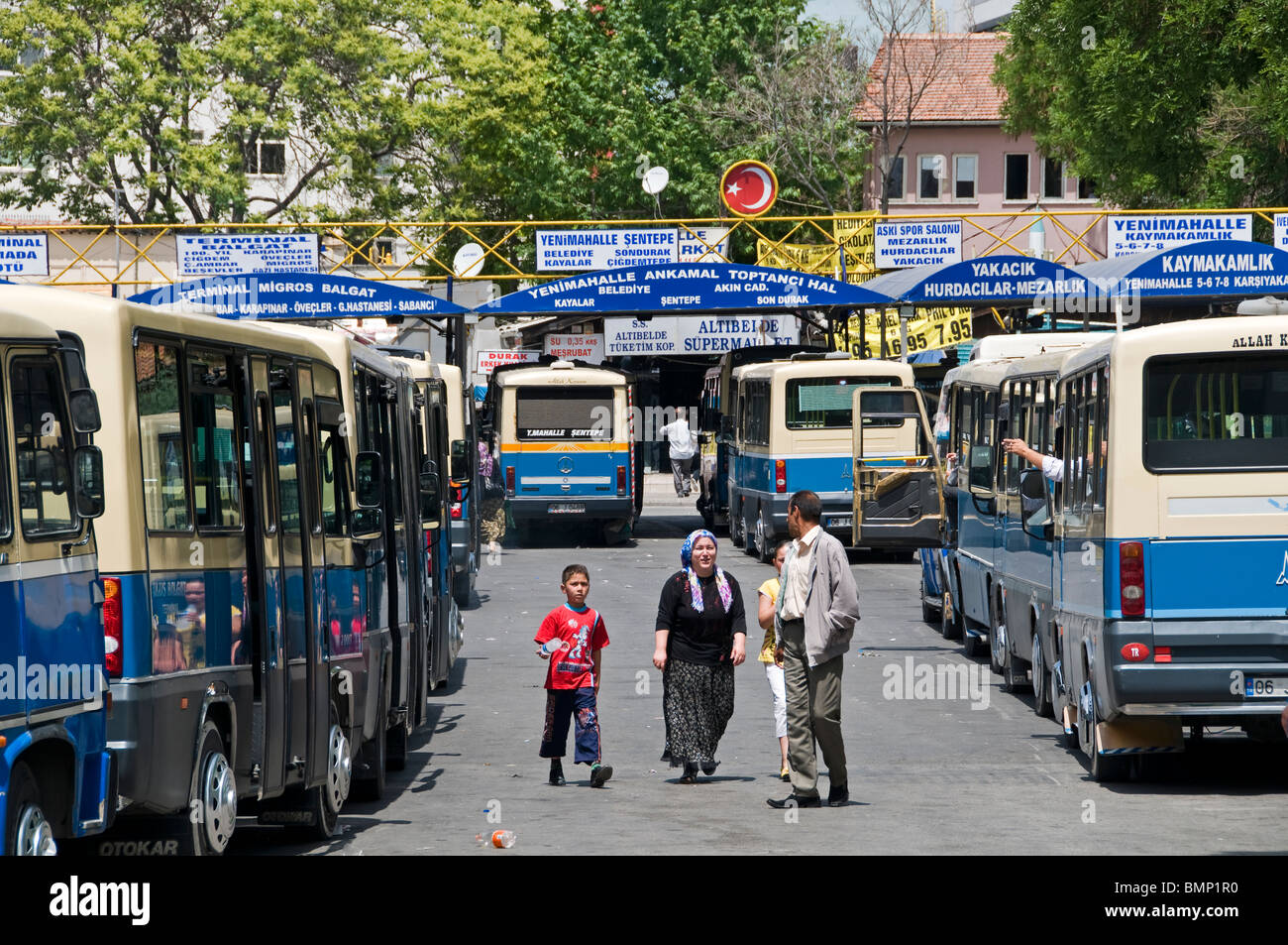 Busbahnhof Stadtverkehr Stadt Ankara Türkisch Türkei Stockfoto