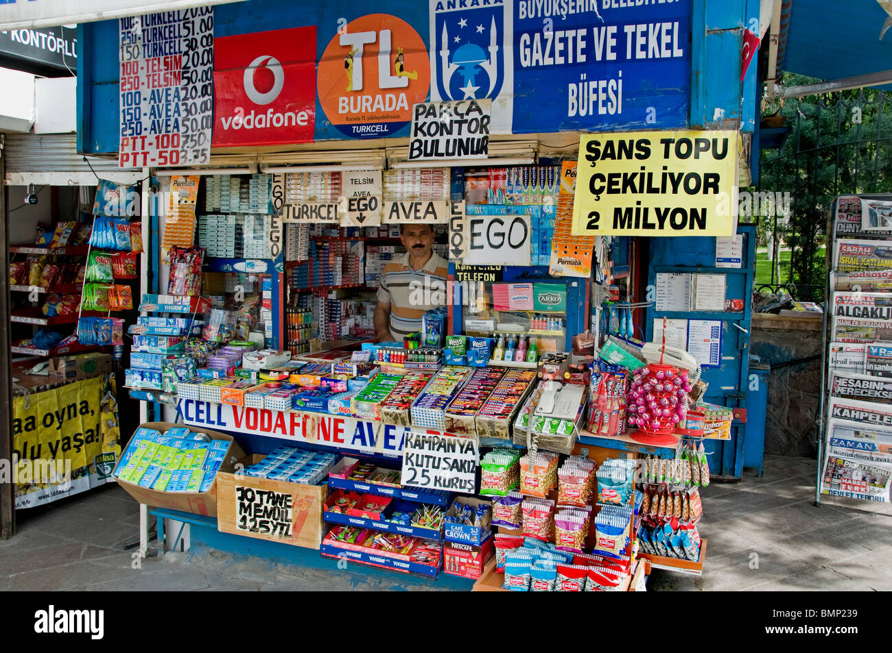 Ankara Türkei türkische Zigarette Shop Candy shop Stockfoto