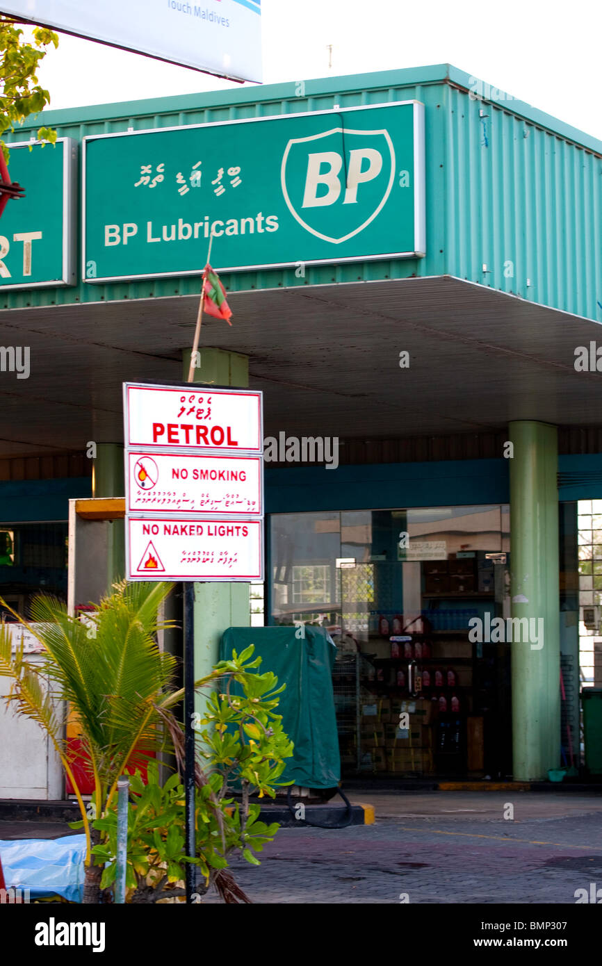 BP-British Petroleum Zeichen in Male', Republik Malediven Stockfoto