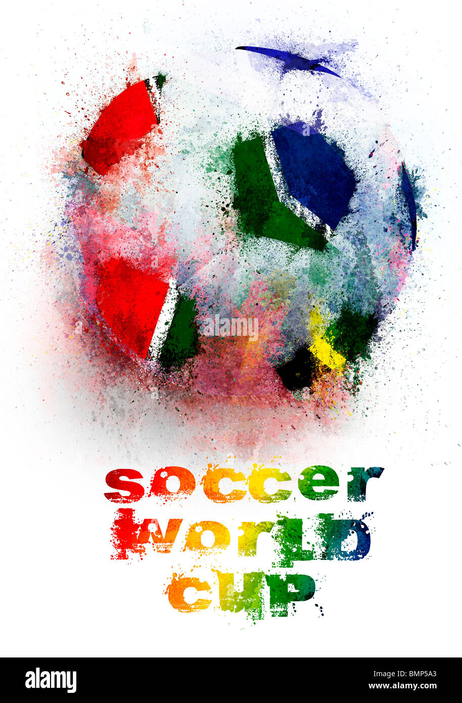 Soccer Ball Grunge für abstrakte Abbildung gemalt Stockfoto