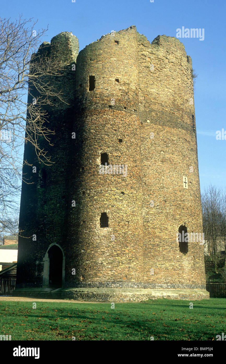 Kuh-Turm, Norwich, Norfolk, 14. Jahrhundert Ziegelbau Stadtverteidigung Englisch Türme England UK Stockfoto