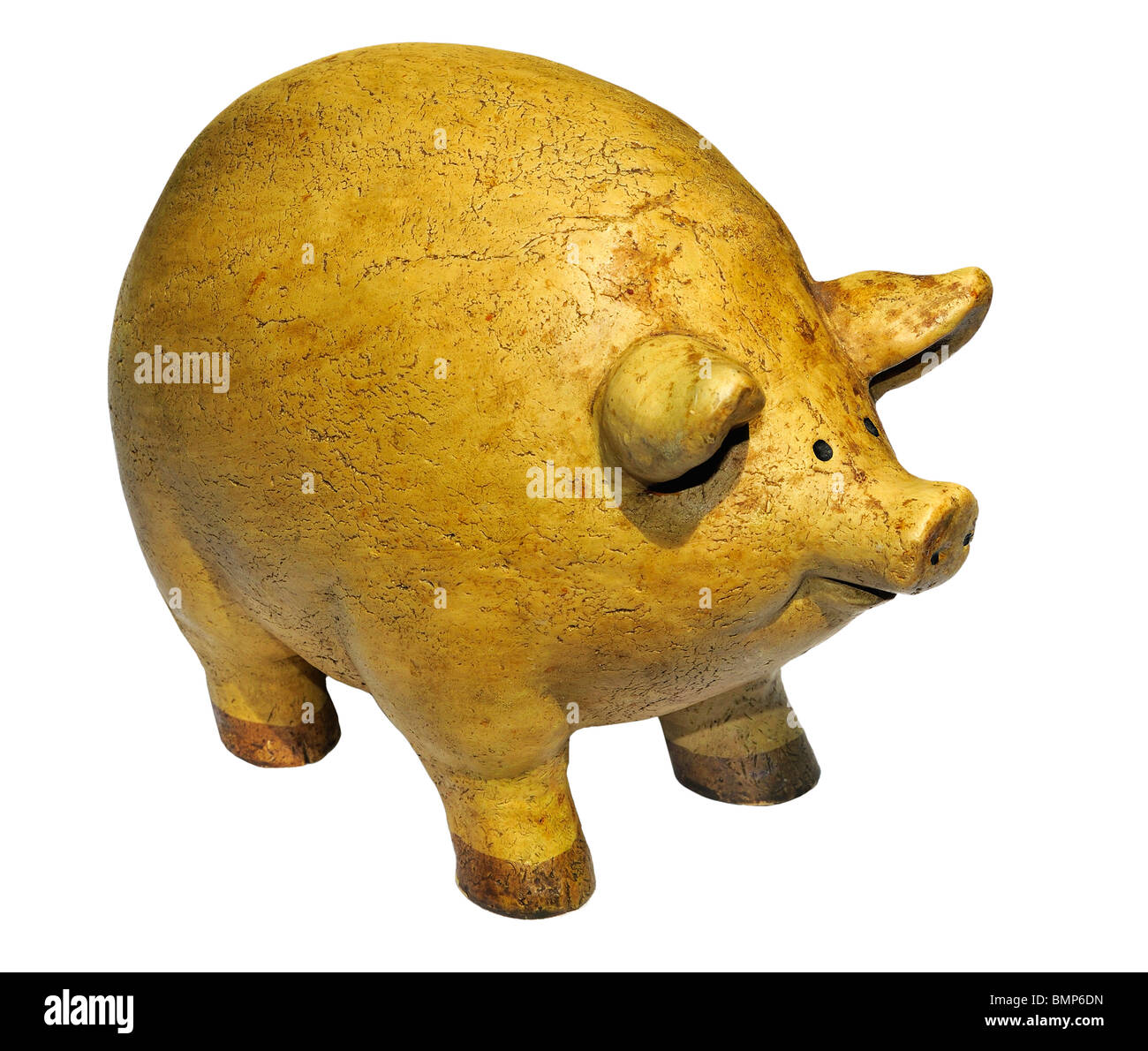 Antike fettes Schwein Skulptur suchen smart Stockfoto