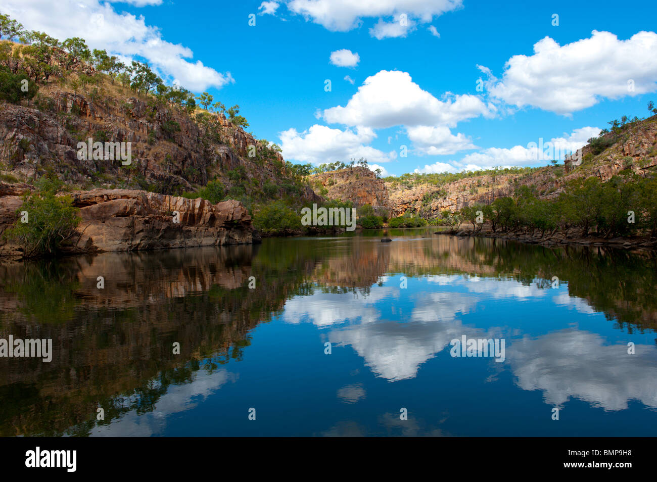 Katherine Gorge National Park, jetzt bekannt als Nitmiluk National Park ist eine beliebte Touristenattraktion im Northern Territory. Stockfoto