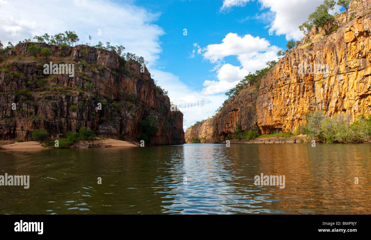 Katherine Gorge National Park, jetzt bekannt als Nitmiluk National Park ist eine beliebte Touristenattraktion im Northern Territory. Stockfoto