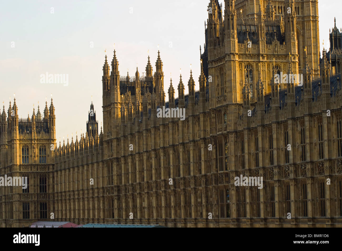 Der Palace of Westminster und dem Uhrturm Turm berühmt als Big Ben. Stockfoto