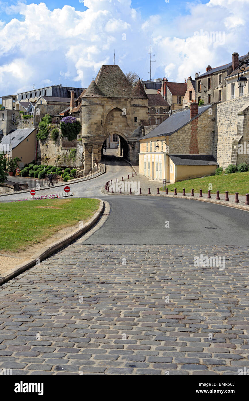 Stadt-Tor, Laon, Aisne Abteilung, Picardie, Frankreich Stockfoto