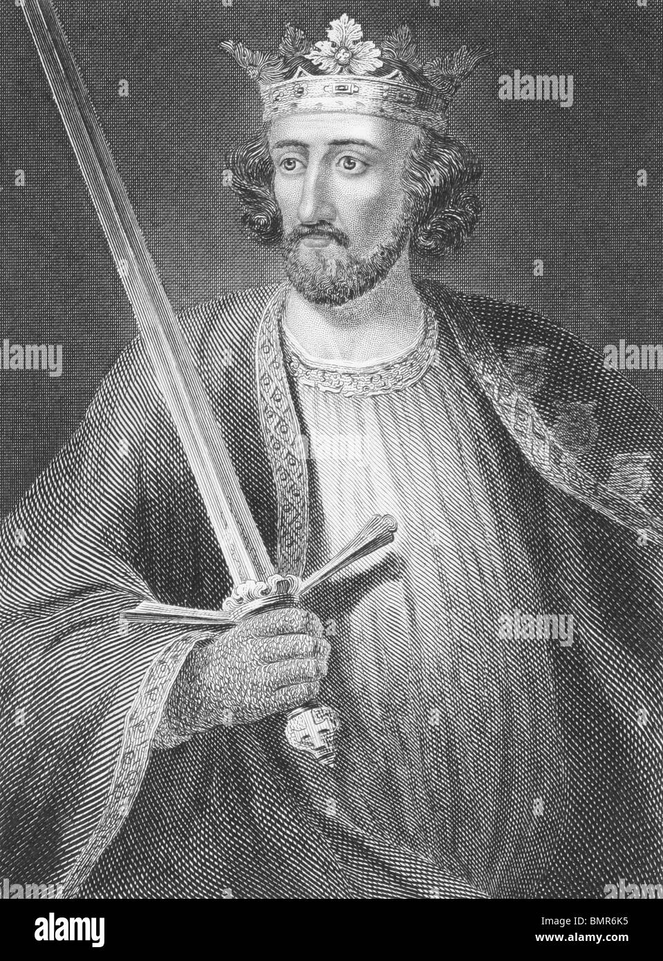 Edward I (1239-1307) auf Gravur aus den 1800er Jahren. König von England während 1272-1307. Veröffentlicht in London von J.S.Virtue. Stockfoto