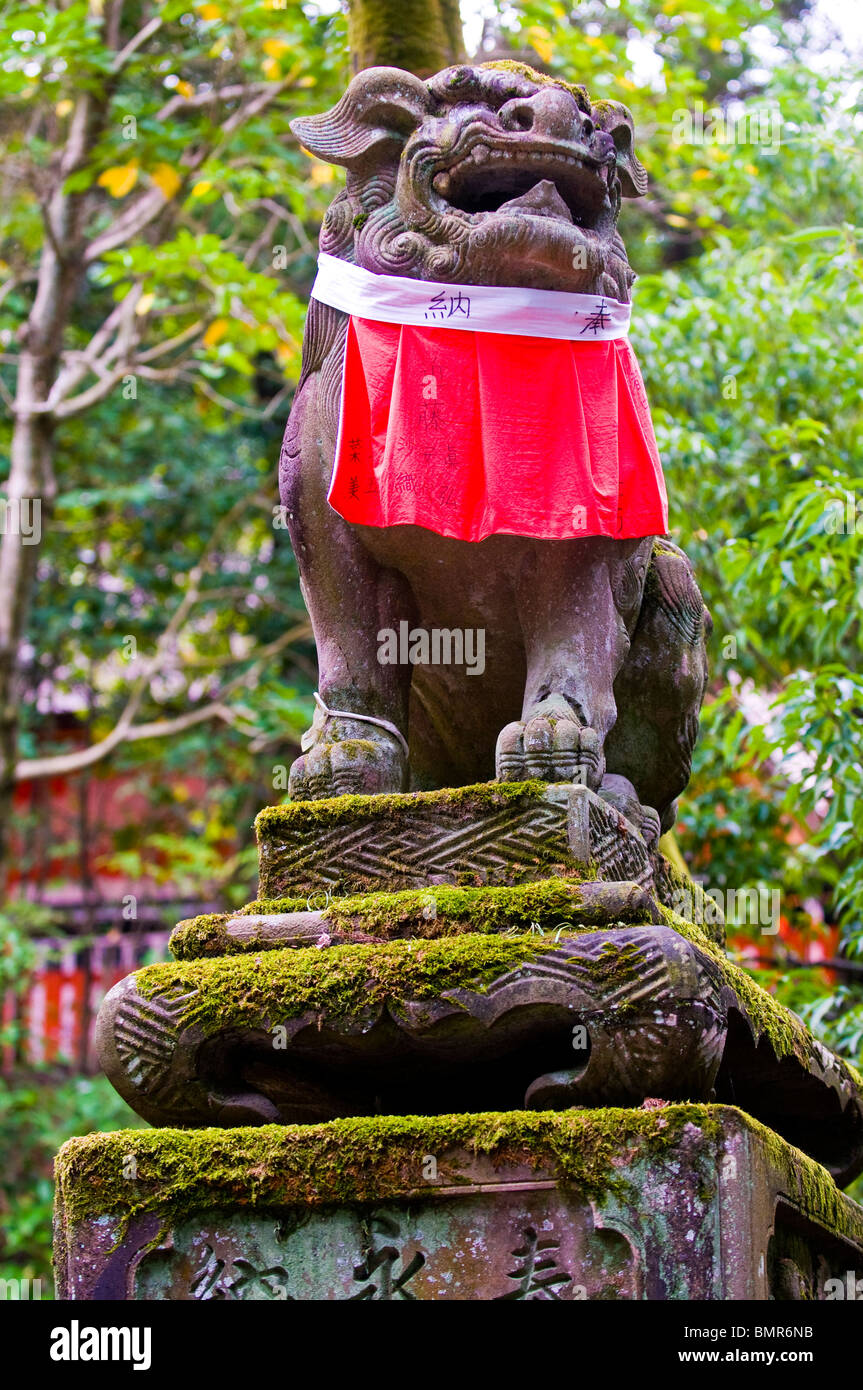 Fox-Statue in japanischen Schrein in Kyoto Japan Stockfoto