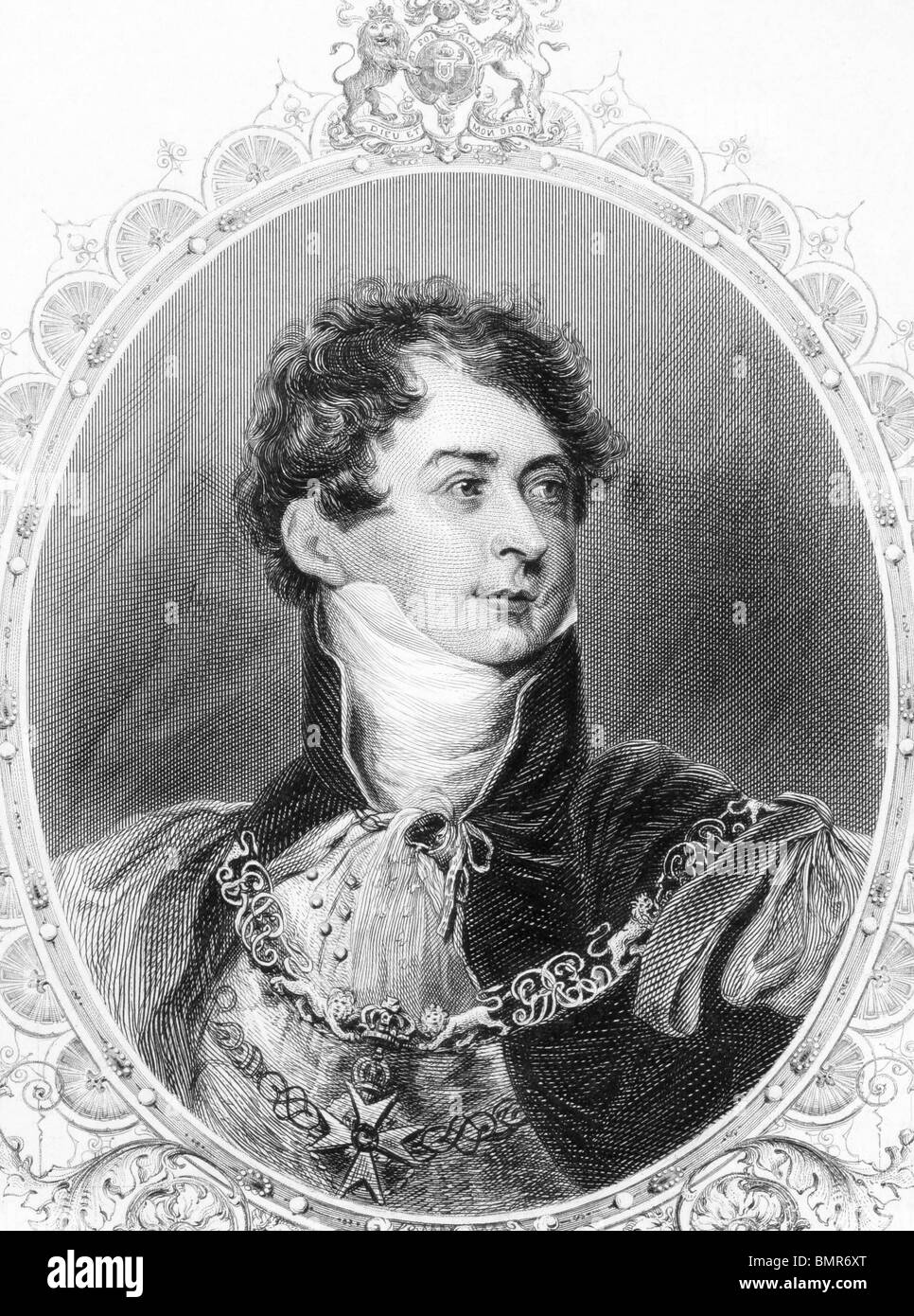 George IV (1762-1830) auf Gravur aus den 1800er Jahren. König von Großbritannien während 1820-1830. Stockfoto