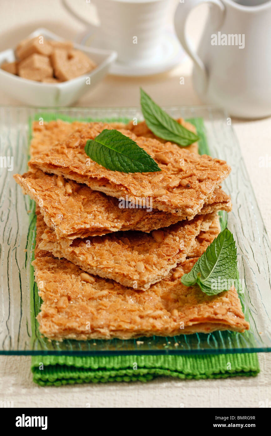 Knisternde Kuchen Coca De Llardons Oder Chicharrones Rezept Zur Verfugung Stockfotografie Alamy