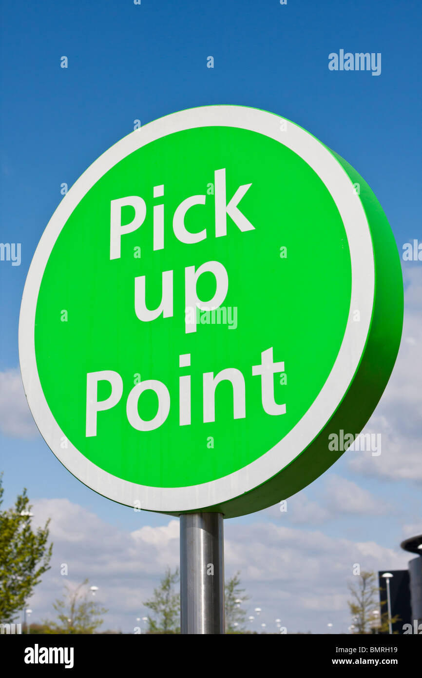 Grün holen Punkt Zeichen Stockfoto