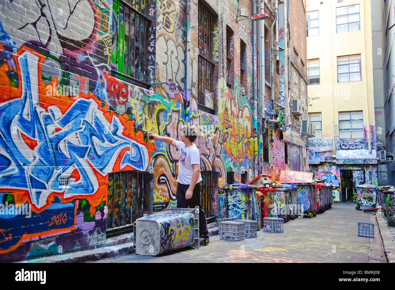 Graffiti-Kunst in Melbourne Central Business District Stockfoto