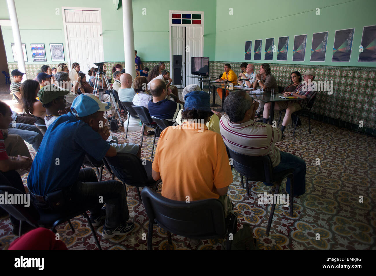 Seminar am Festival del Cine Pobre, Gibara, Kuba Stockfoto