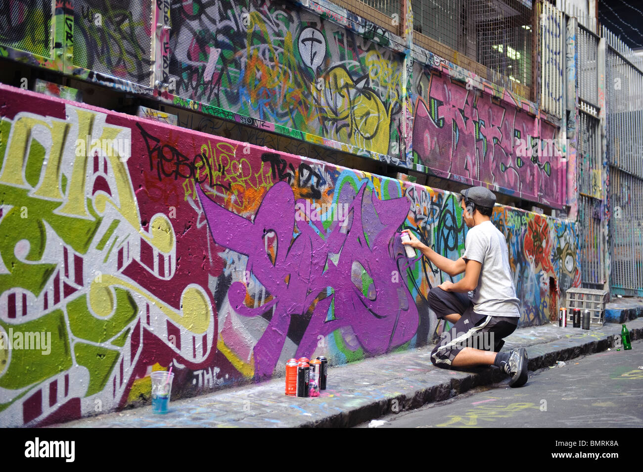 Graffiti-Kunst in Melbourne Central Business District Stockfoto