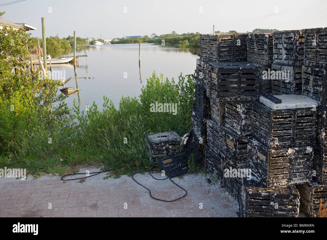 Krabben Sie-Töpfe, Cedar Key, Florida Stockfoto