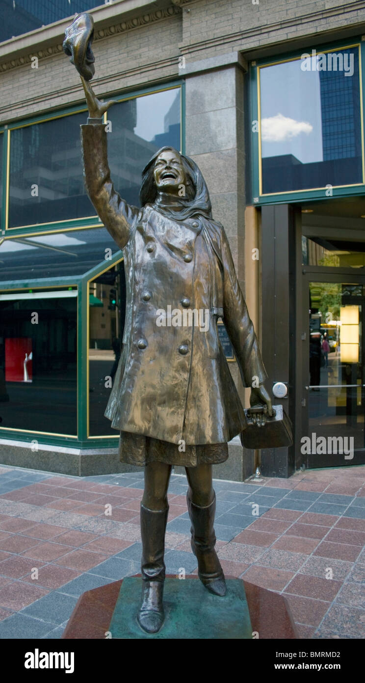 Mary Tyler Moore-Statue in Minneapolis Minnesota Stockfoto