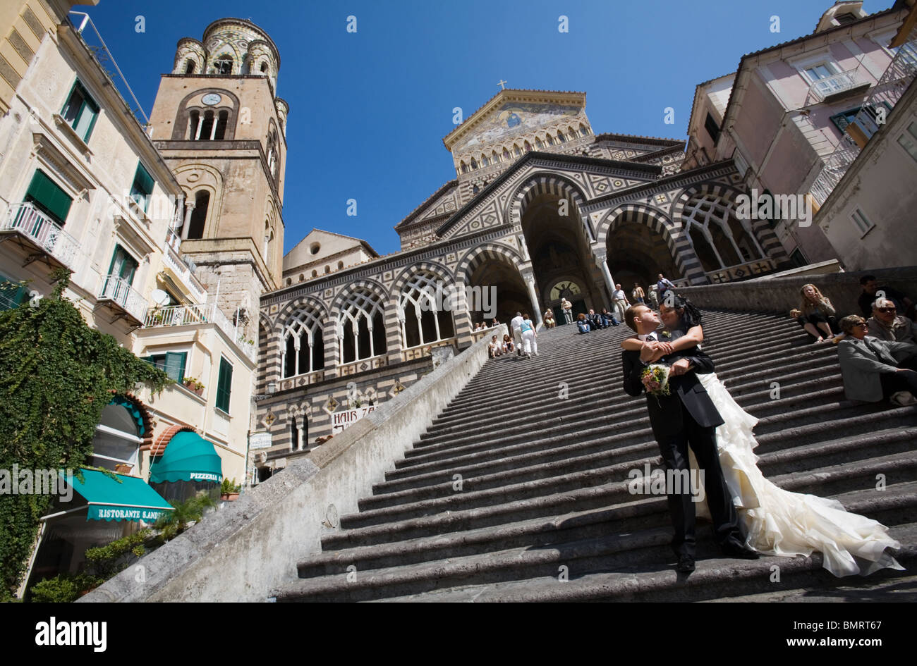 Eine Hochzeit in Il Duomo (Kathedrale) Amalfi, Italien Stockfoto