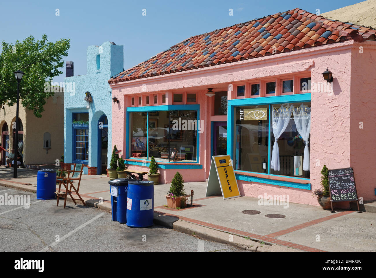 Der Paseo Arts District der Innenstadt von Oklahoma City. Stockfoto