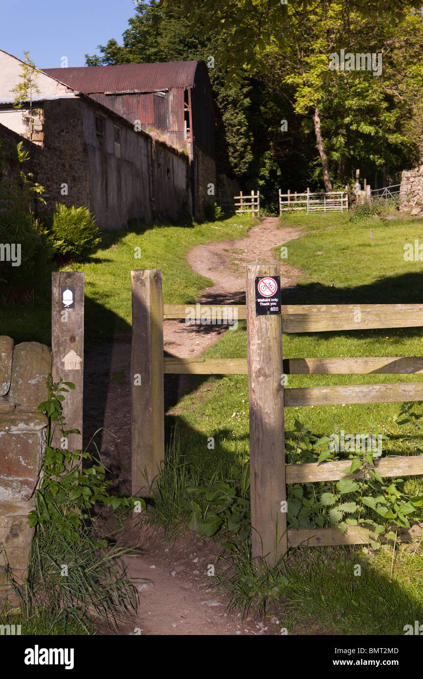 UK, Derbyshire, Edale Dorf, offiziellen Startpunkt der Pennine Way Langstrecken-Pfad Stockfoto