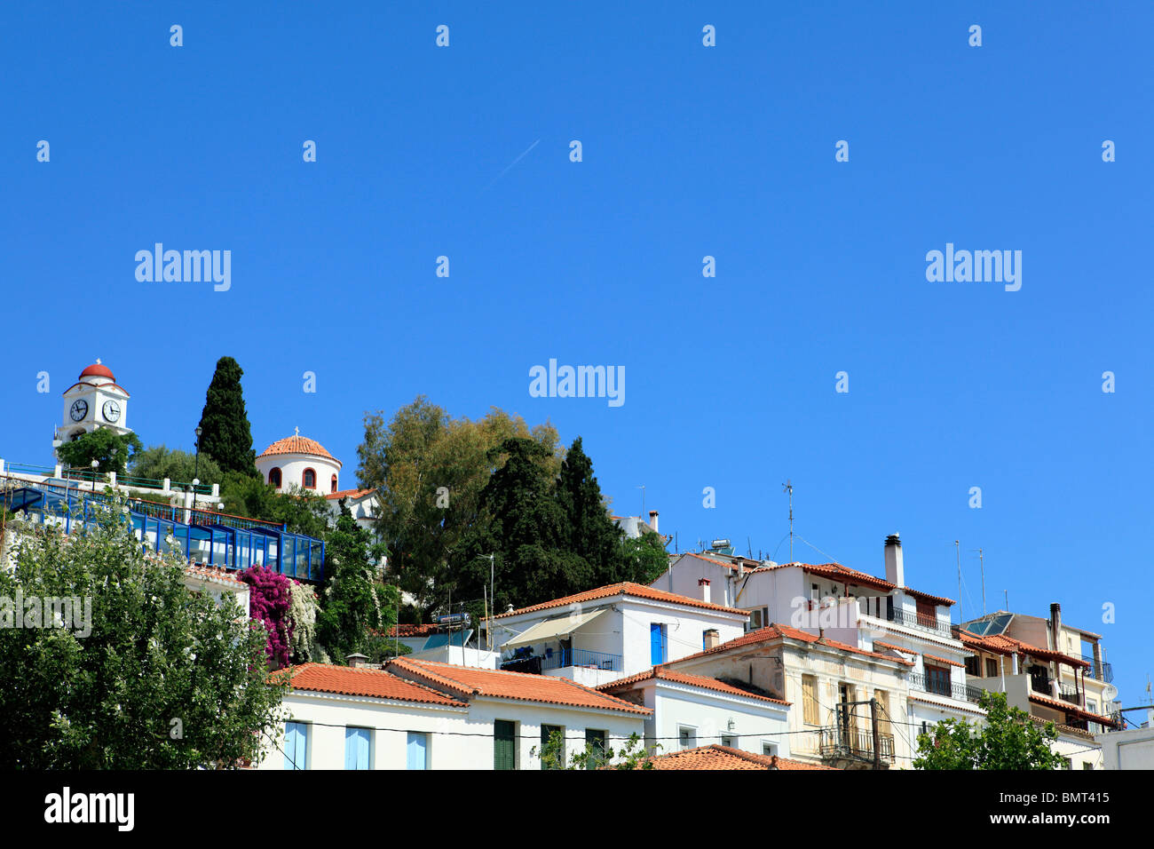 Griechenland Nördlichen Sporaden Skiathos Insel Aussicht auf die Stadt Stockfoto