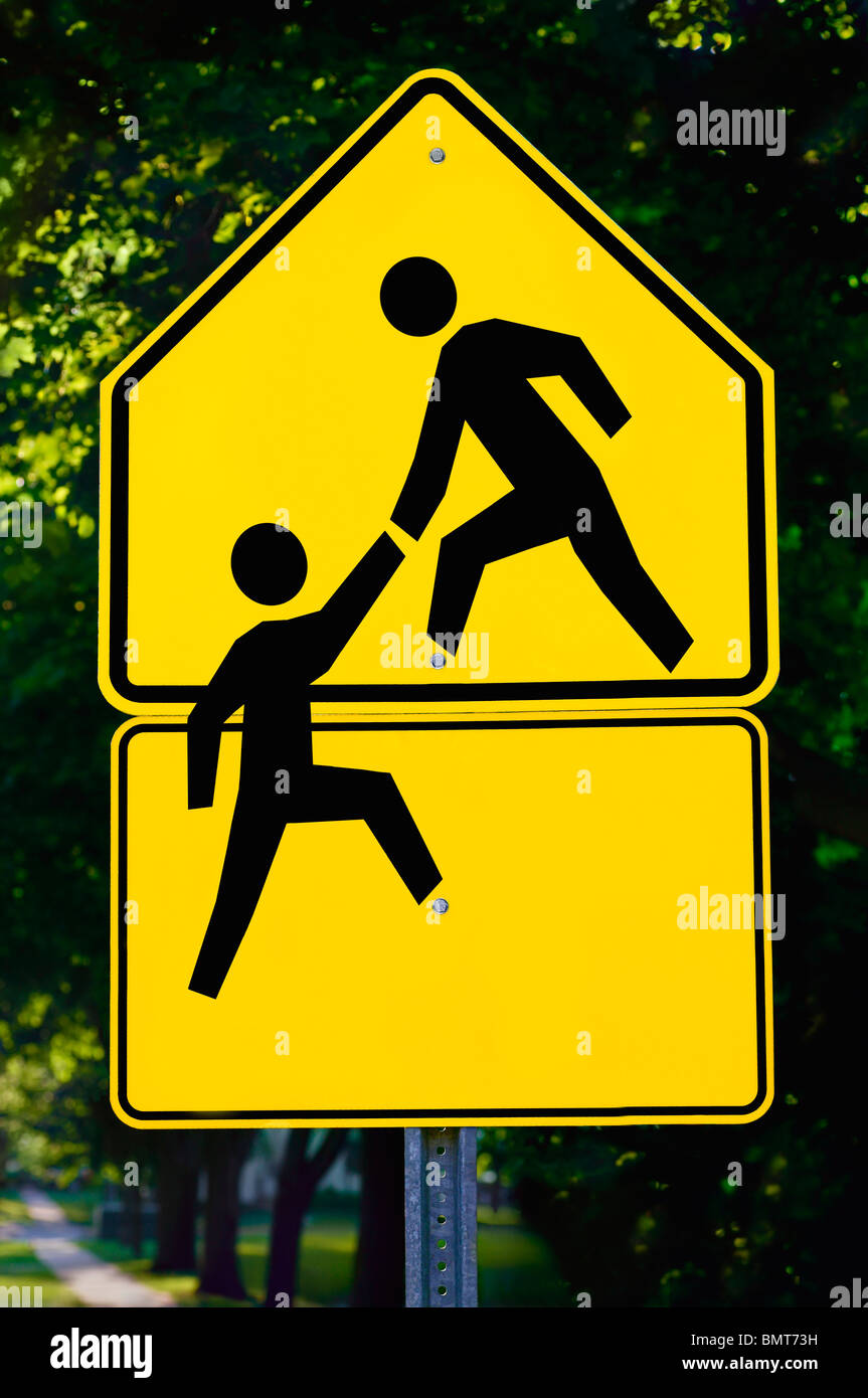 Willmar, Minnesota, Vereinigte Staaten von Amerika; Schild mit einer Person einer anderen Person zu helfen Stockfoto
