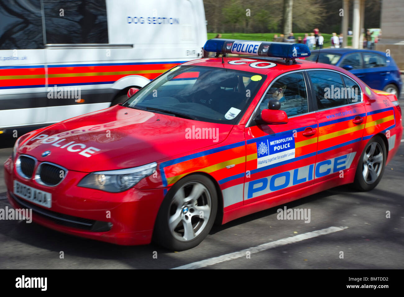 Diplomatischer Schutz Polizeiauto, London, Sonntag, 11. April 2010. Stockfoto