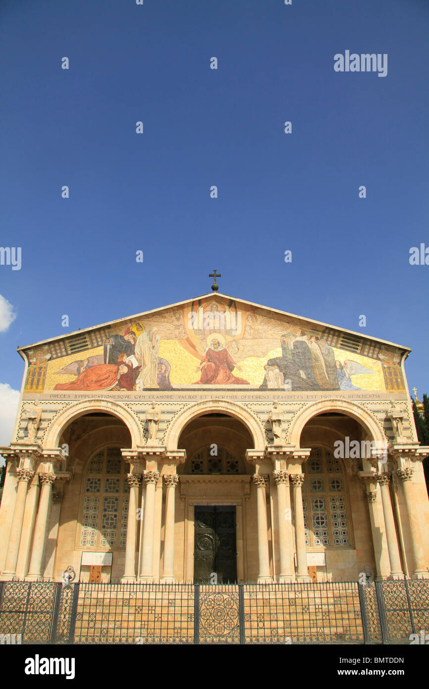 Israel, Jerusalem, die Basilika der Agonie oder die Kirche aller Nationen im Garten von Gethsemane Stockfoto