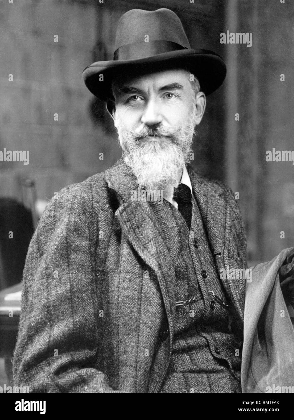 Porträt-Foto-c1909 des irischen Dramatikers Shaw (1856-1950) - Sieger von Nobelpreis für Literatur im Jahr 1925. Stockfoto