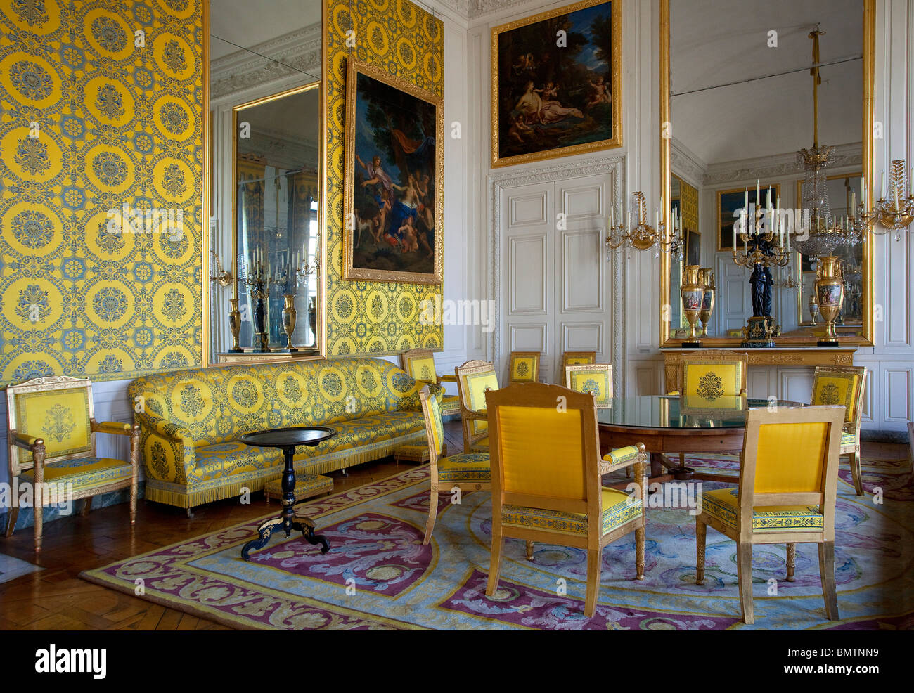 Chateau de Versailles, das Grand Trianon, Salon Frais (frische Lounge) Stockfoto