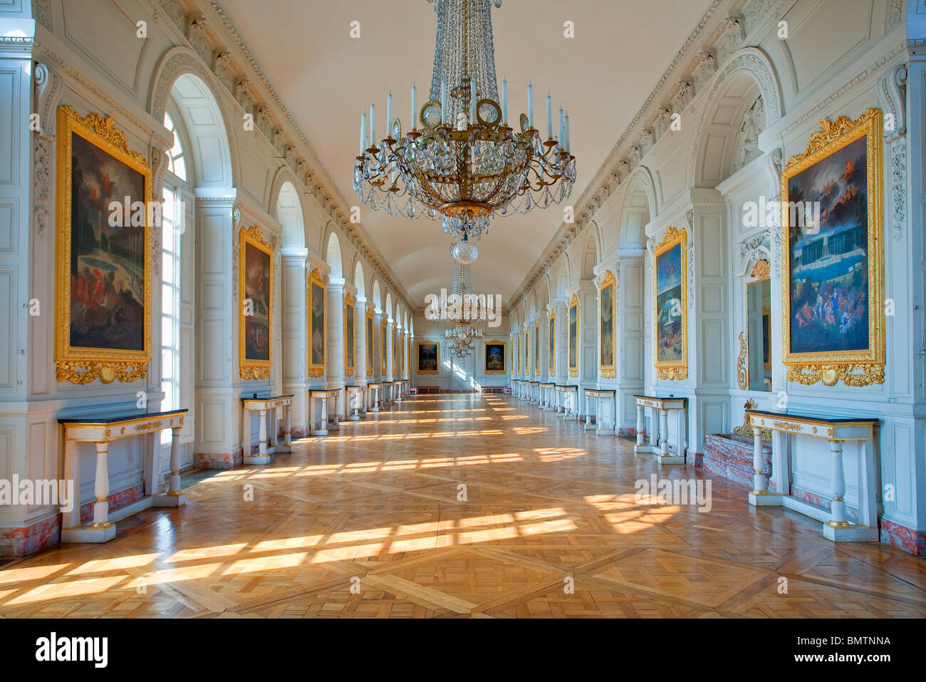 Chateau de Versailles, das Grand Trianon, Galerie des Cotelle Stockfoto