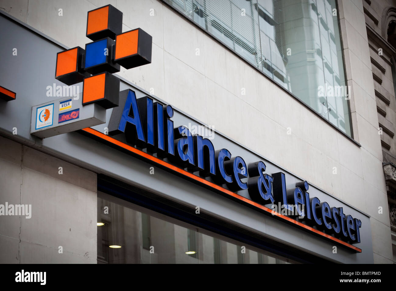 Alliance und Leicester Bank Filiale in London, UK Stockfoto