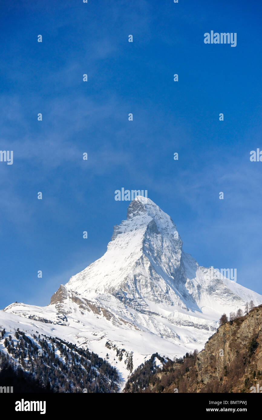 SONY DSC-Blick auf das Matterhorn von Zermatt Valias Schweiz Stockfoto