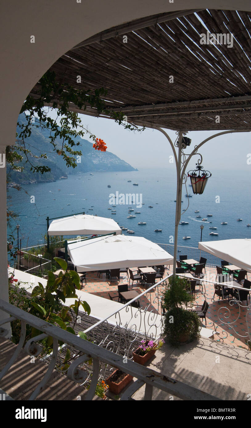 Meerblick von Positano an der Amalfi Küste, Italien Stockfoto